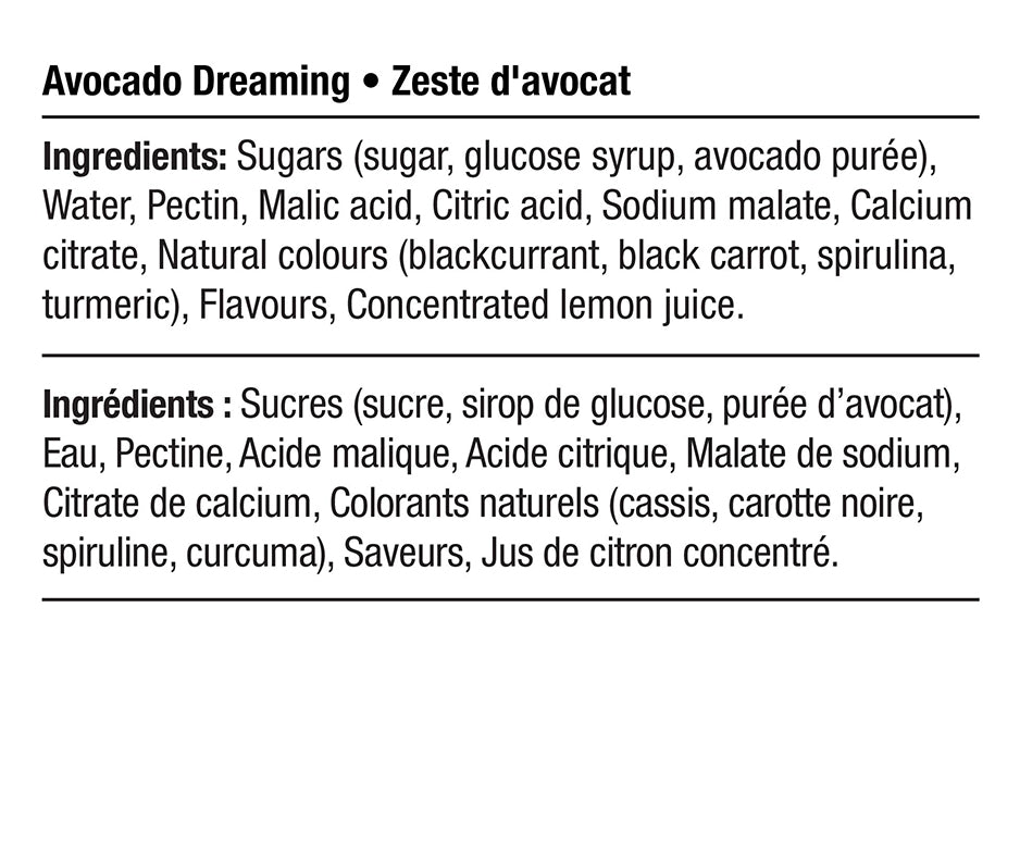 Ingredients - Zeste d'Avocat Végétalien