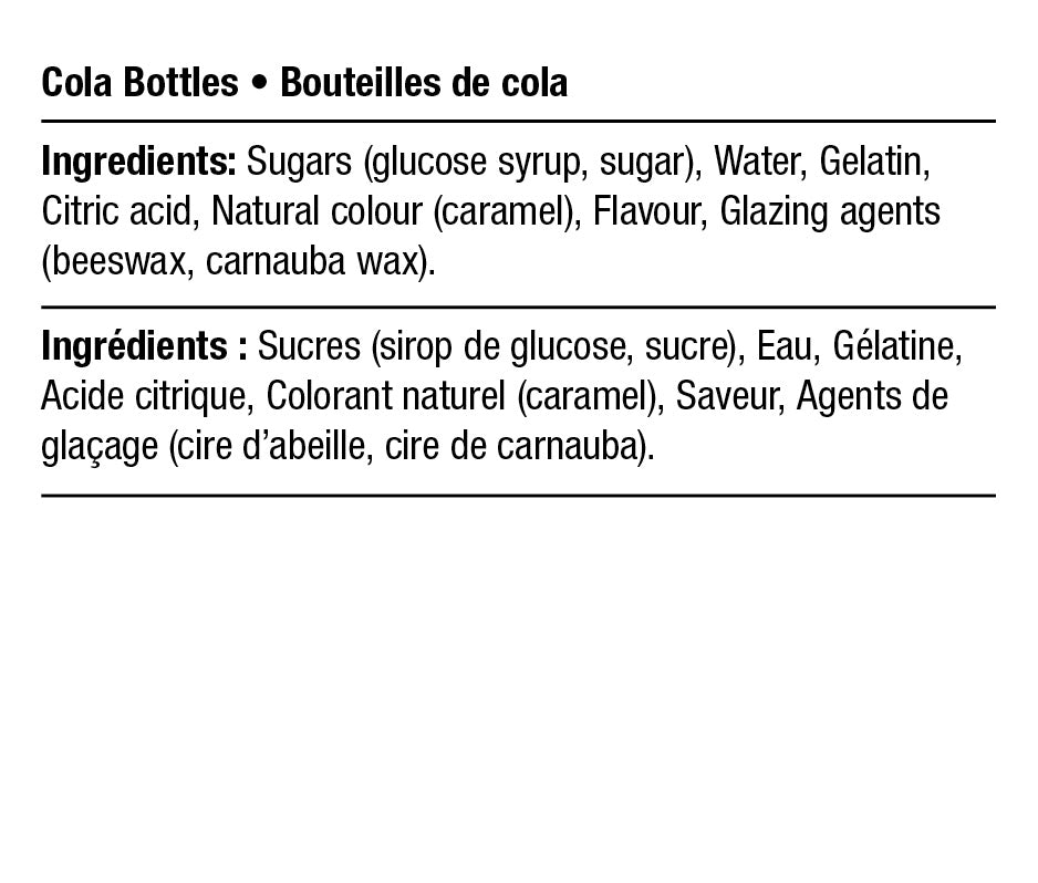 Ingredients - Cola Bottles