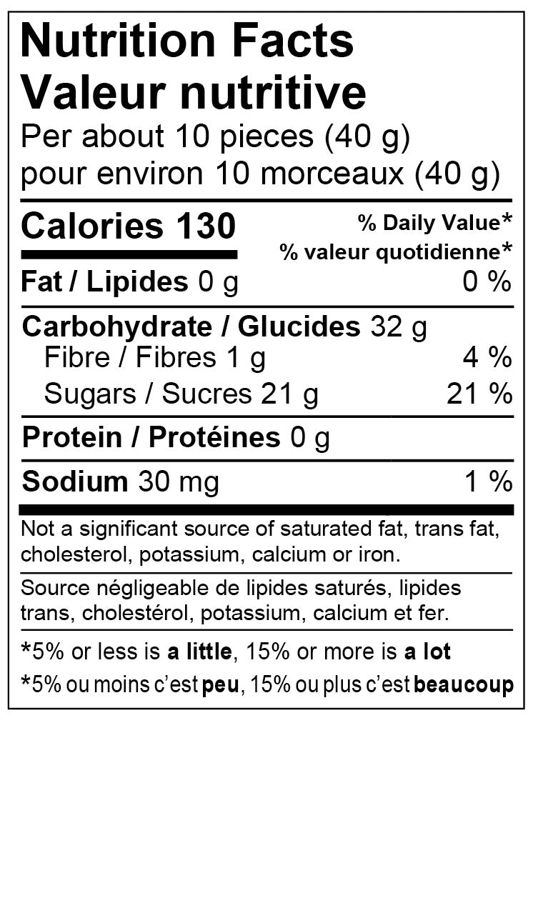 Nutrition Facts - Superflamant Végétalien