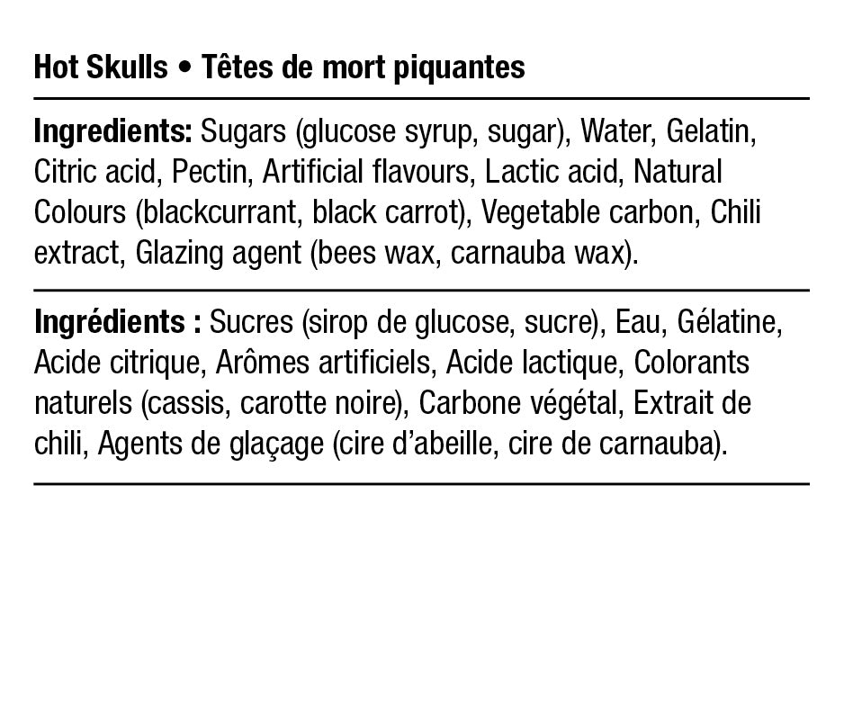 Ingredients - Têtes de Morts Piquantes